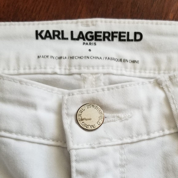 Karl Lagerfeld Paris White Classic 5 Pocket Crop Pant Sz 6 - Picture 6 of 16